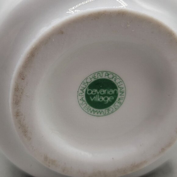 Vintage Bavarian Village Rauschert Porcelain Candle Holders Pair Iris Pattern - Picture 7 of 8